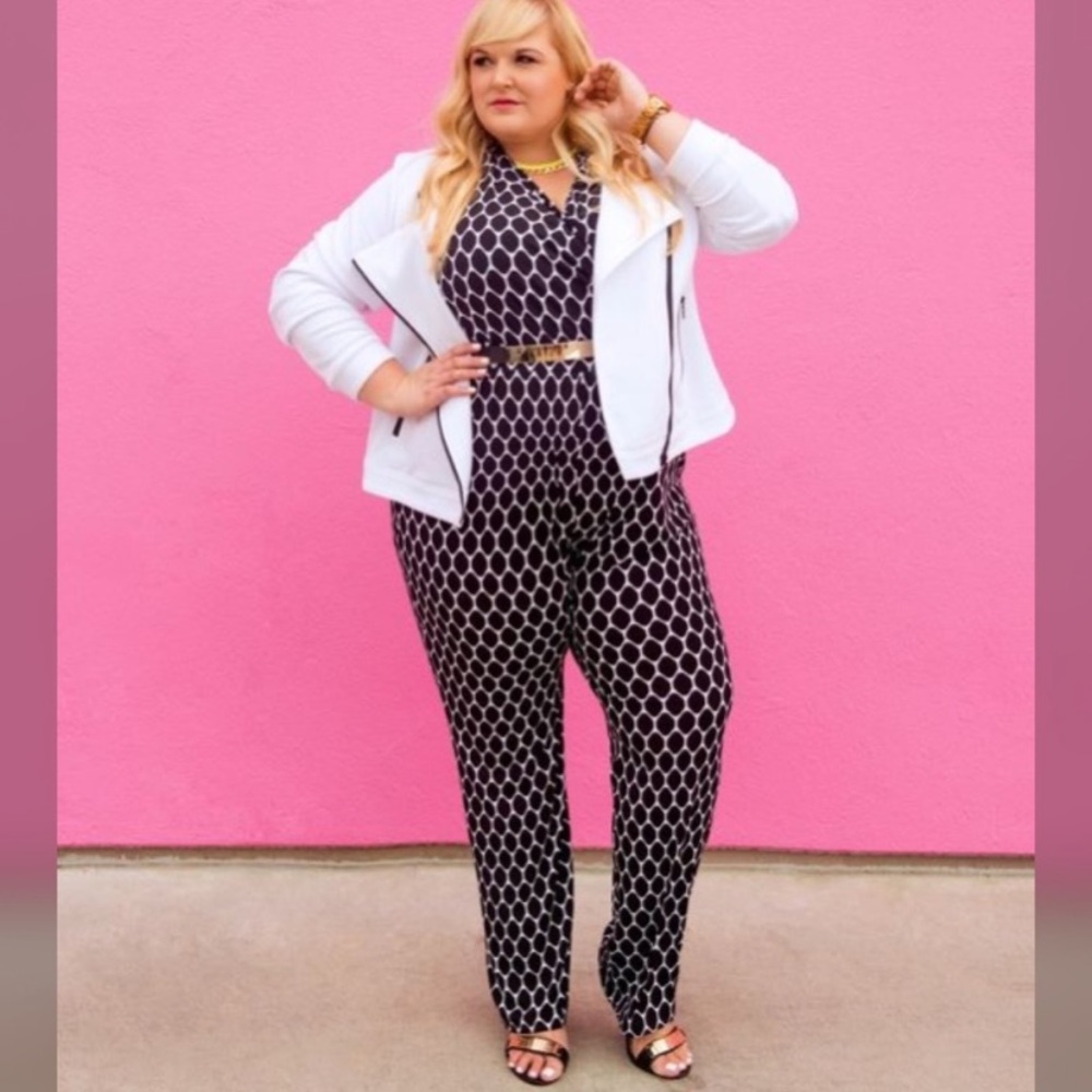 Lane Bryant plus size polka dot jumpsuit